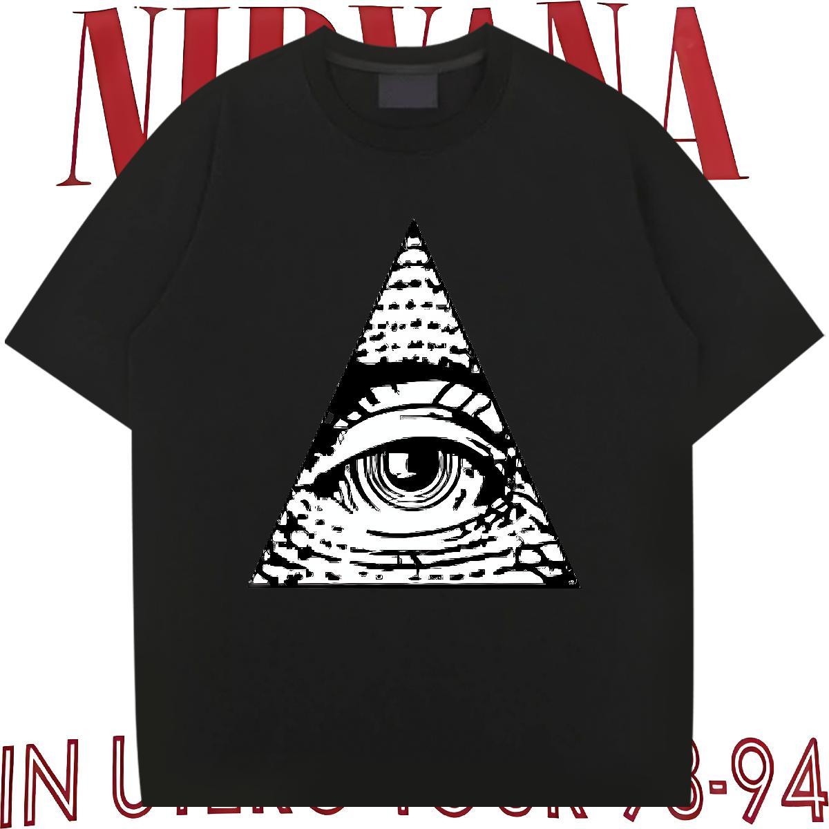 Designer Fashion T Shirts Men eye of the devil Tee Shirt 230g 100% Cotton Outdoor Loose Floral Print Breathable Crew Neck Tshirts