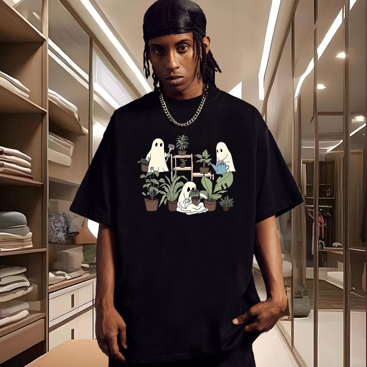 Fashion New T Shirts Men monster Clothings 230g 100% Cotton Hip Hop Street Wholesale Floral Print Crew Neck Breathable Men Tees