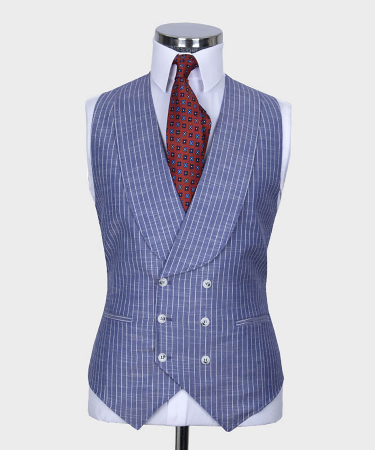 Classic Men's Suit Peaked Lapel Tailored Blazers Pinstripe Groom Jacket for Men 3 Piece Set Two Button Warm Custom Made Coat+Vest+Pants