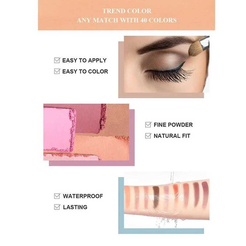29/40 Colors Eye Shadow Palette Eye Makeup Colourful Glitter Shimmer Makeup Eyeshadow Powder Cosmetics Long Lasting WaterproofCL240812