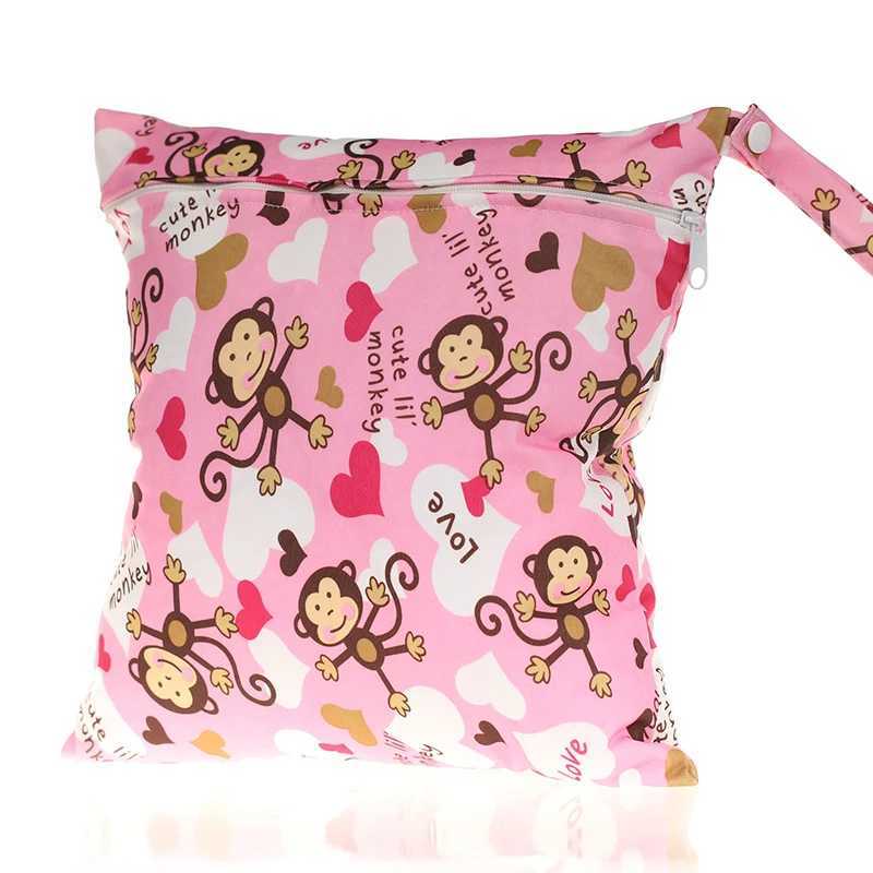 Baby Diaper Storage Bag 30X28cm Waterproof Single Zipper Storage Bag Cartoon Pattern Baby Touring Car Stroke Handbag W240812