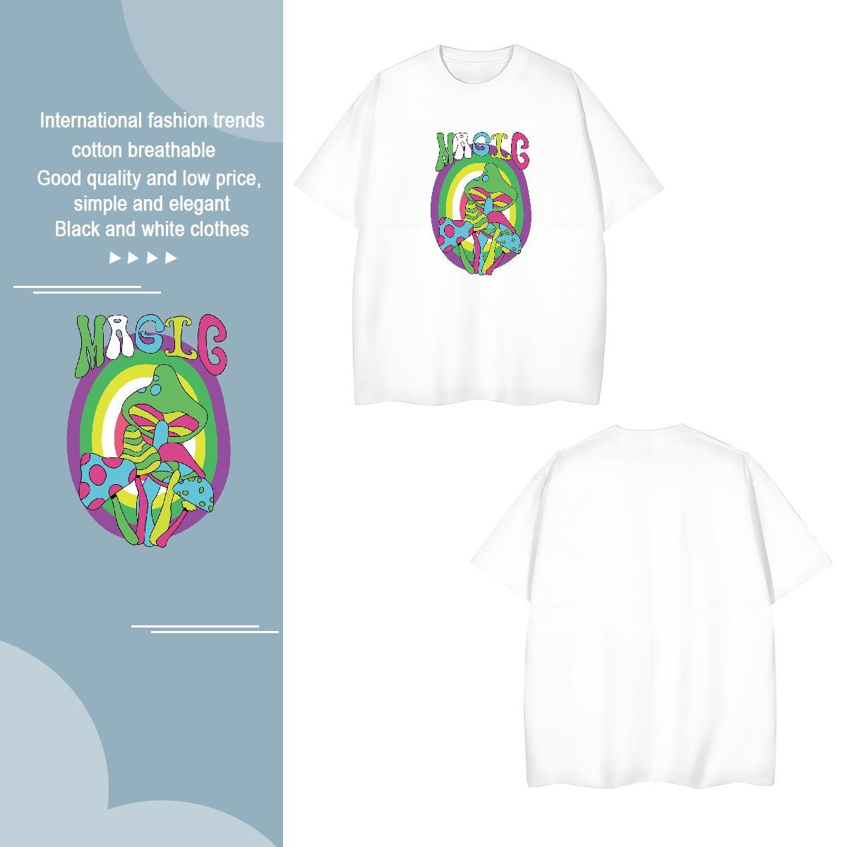 Man T Shirts 230g Cotton mushroom Summer Casual Breathable Crew Neck Skull Men Tshirts Fashion Design Classic Tops