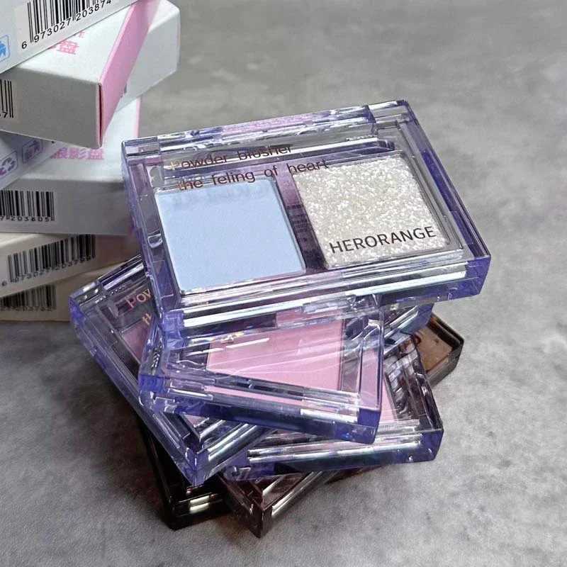 2-color Glitter Eyeshadow Palette Blue Purple Pearlescent Eyeshadow Portable Matte Eye Shadow Waterproof Korean Makeup PaletteCL240812