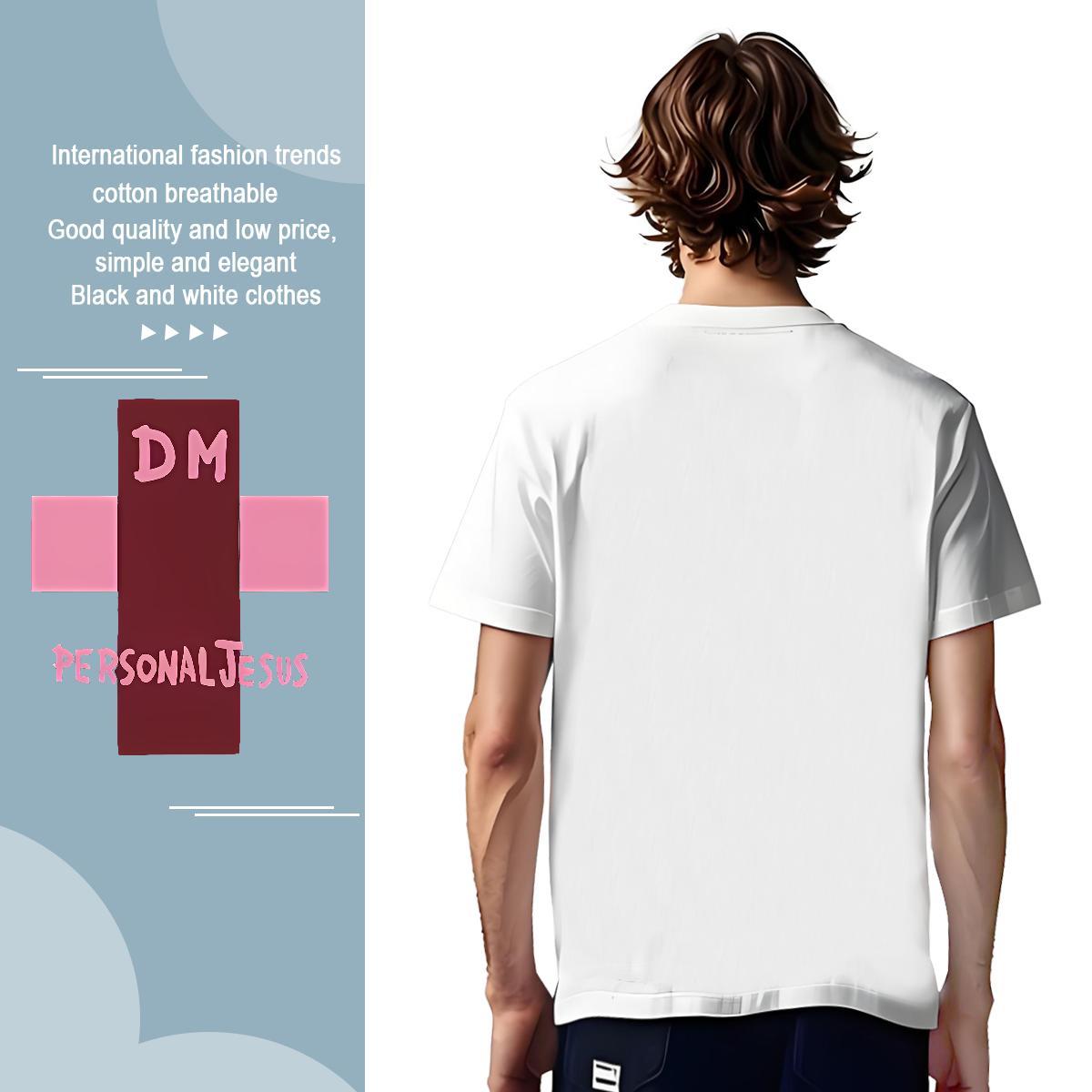 Classic Casual T-Shirts 100% Cotton 230g Men Tshirts High Street Hip Hop Crew Neck Breathable Asian Size Cool Top Tees