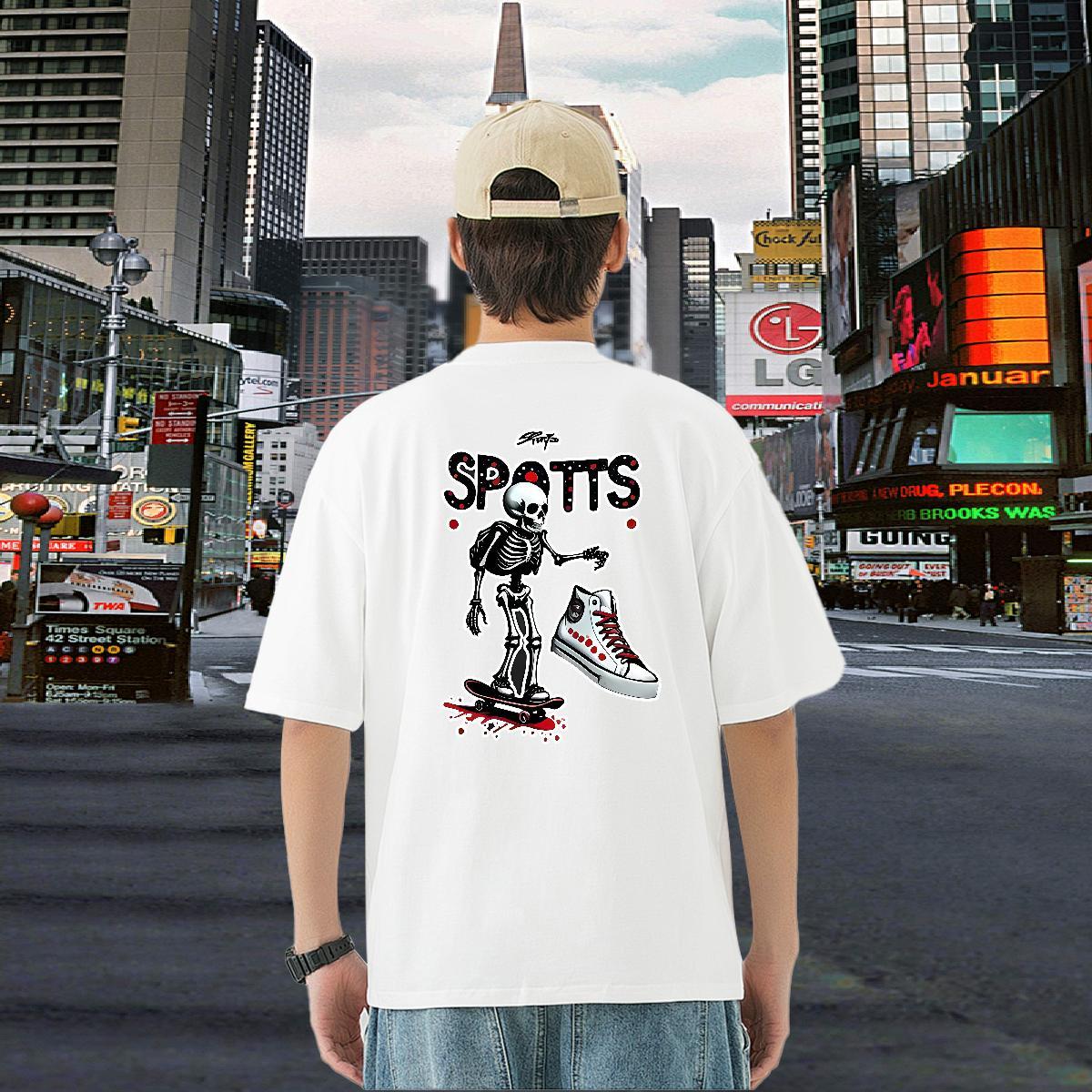 Fashion Designer Mens T Shirts skull Wear 230g Cotton Spring Summer Popular Custom Printing Crew Neck Men Tees