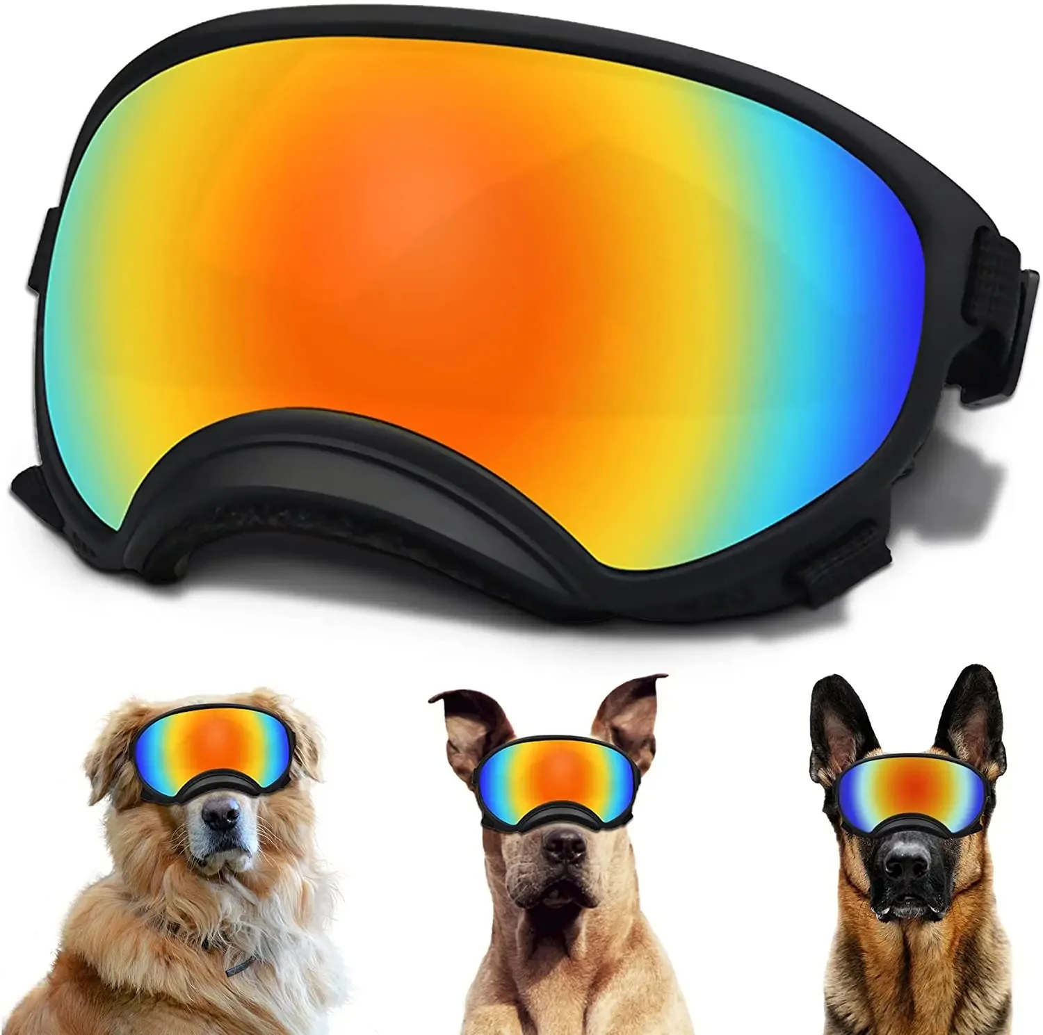 Sunglasses, Sunglasses Goggles UV Protection Glasses with Adjustable Strap for Large and Medium Dog Pet Accessories Pink L05
