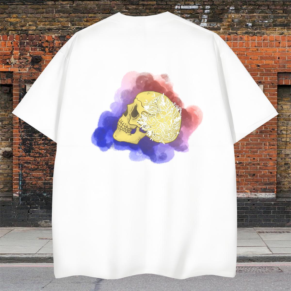 Designer T Shirts Men skull Clothes 230g Pure Cotton Street Free Shipping Custom Cartoon Breathable Short Sleeve Men Tops Tees