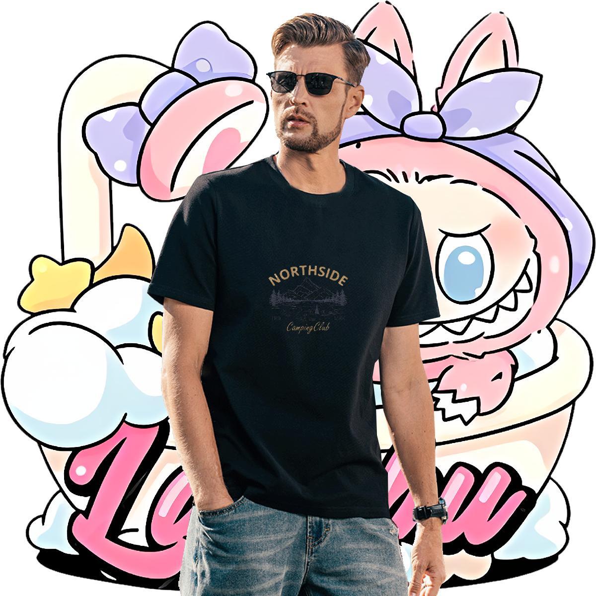Free Shipping Mens Tshirts mountains 230g Cotton Summer Casual Short Sleeve Soft Man T Shirts Anime Customized Clothings