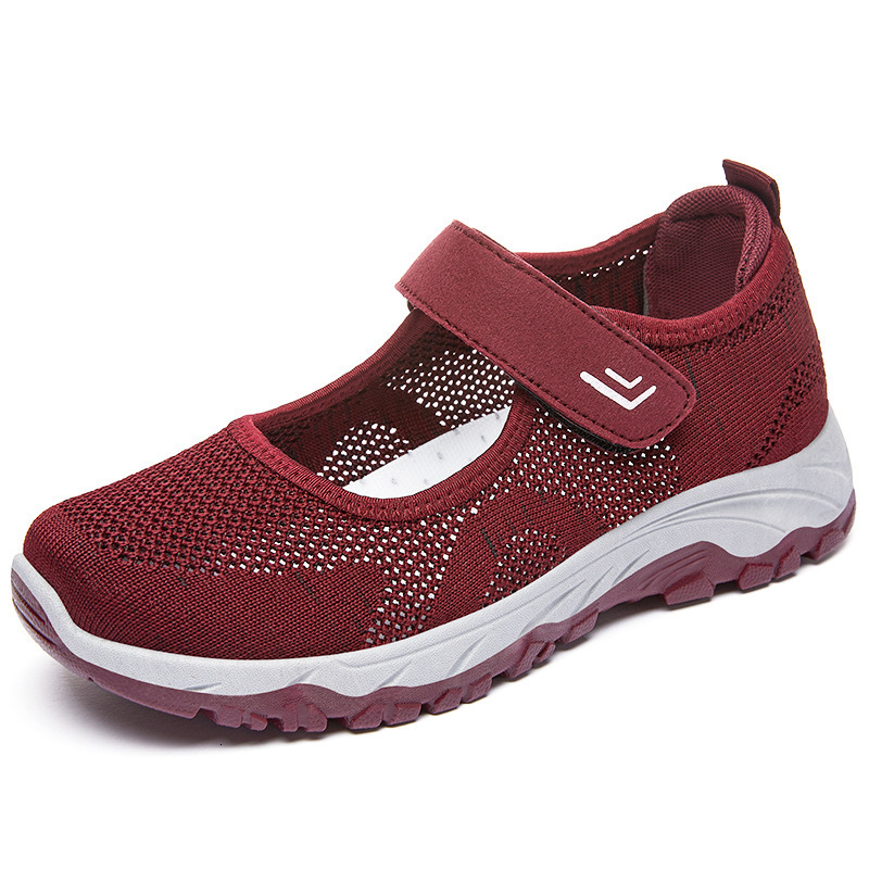 Ddmysports Female Summer New Middle And Elderly Soft Sole Leisure Breathable One Step Mom Shoes Outdoor
