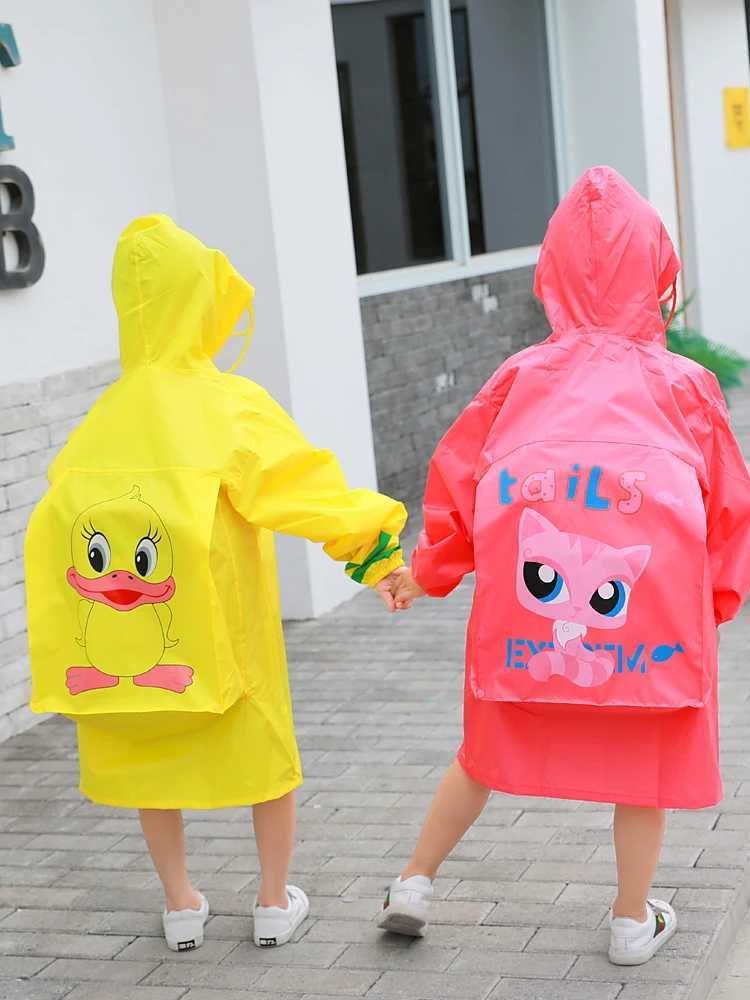 Childrens Raincoat Baby Kindergarten Boys and Girls with Space for Schoolbag Childrens Student Poncho Waterproof Rain Coat Y240810