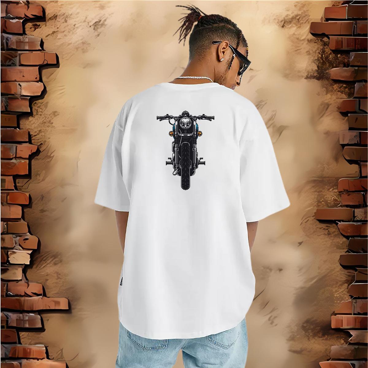 Free Shipping T-Shirts Motorcycle Tops Shirt 230g Cotton Spring Summer Brand DIY Round Neck Short Sleeve Tshirt for Man Woman