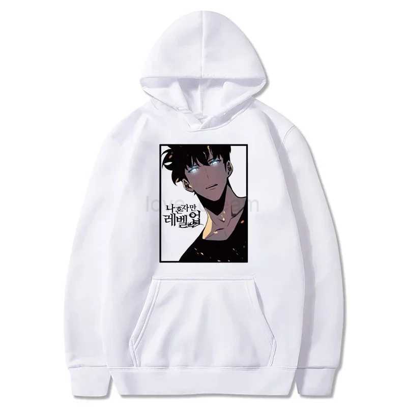 Solo Leveling Anime Hoodie Sung Jin Woo Printed Hooded Men Women Streetwears Winter Warm Fleece Sweatshirt Plus Size PulloverXJ240812