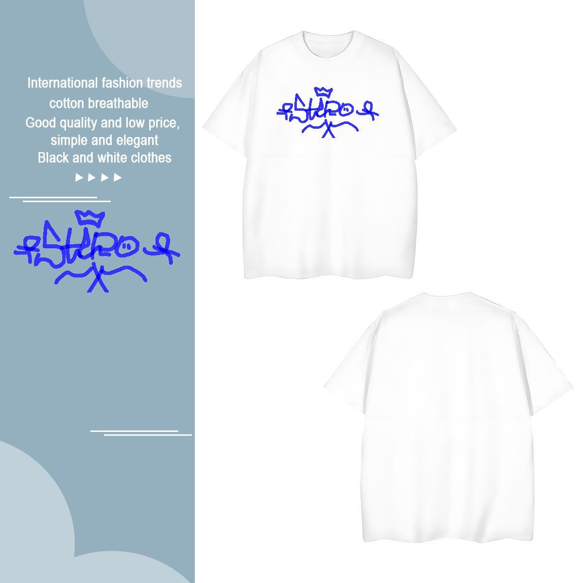 Unisex cartoon T shirt Anime Printing Street Couples T Shirts 230g 100% Cotton New Designer Breathable Soft Oversized 4XL Tees