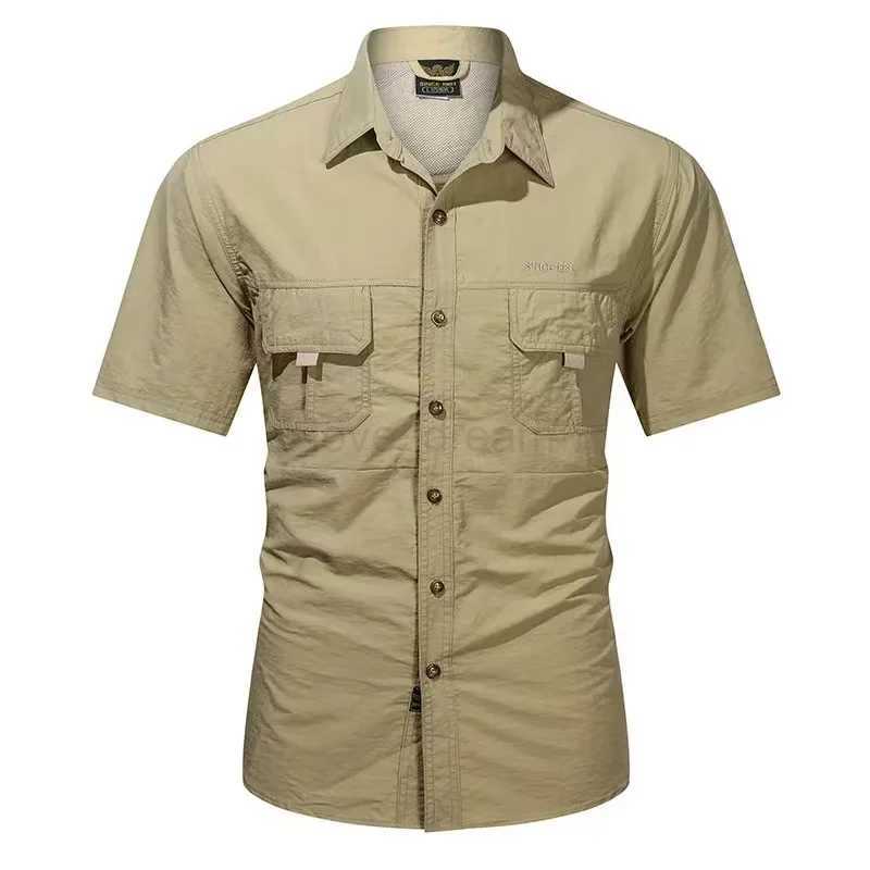 2024 Summer New Fashion Mens Shirts Short Sleeve 2 Pocket Outdoor Casual Shirt Quick-dry Tops Quality Militar Shirt for MenXJ240812