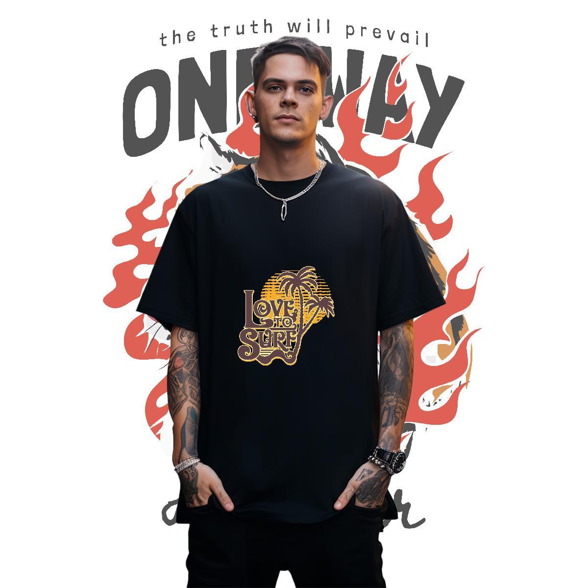 High Quality Men Tops Tees beach 230g Pure Cotton Casual Breathable T-Shirts for Men Custom Print Oversized Casual New Tops Shirt