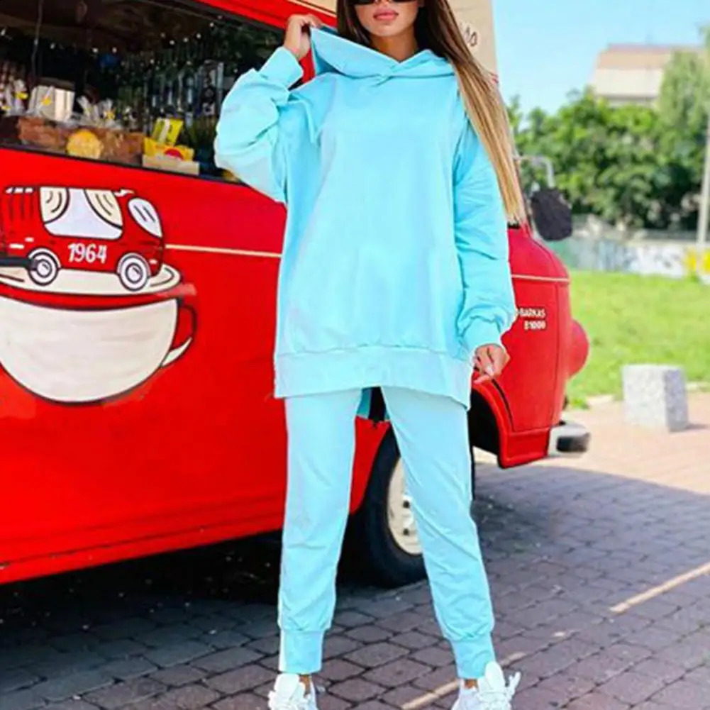 Tracksuit Women Two Piece Set Loose Back Zipper Long Hoodies Pants Set Autumn Thin Sportswear Pullover Streetwear Joggers 240812
