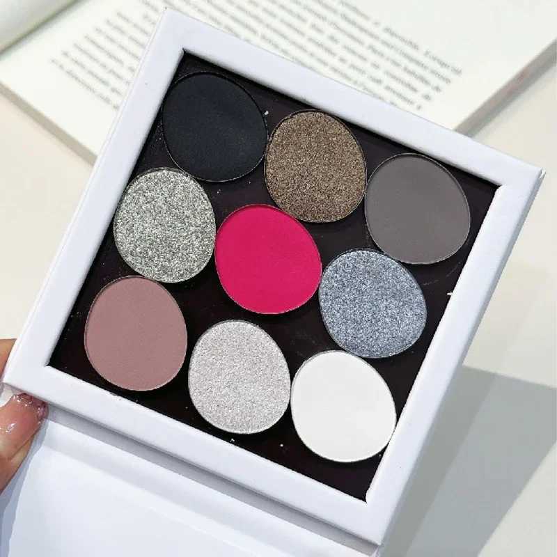 Punk Nine Color Magnetic Eyeshadow Palette Smoky Black Fine Powder Pearly Matte Shimmer Silkworm Brightening Shiny Eye ShadowCL240812