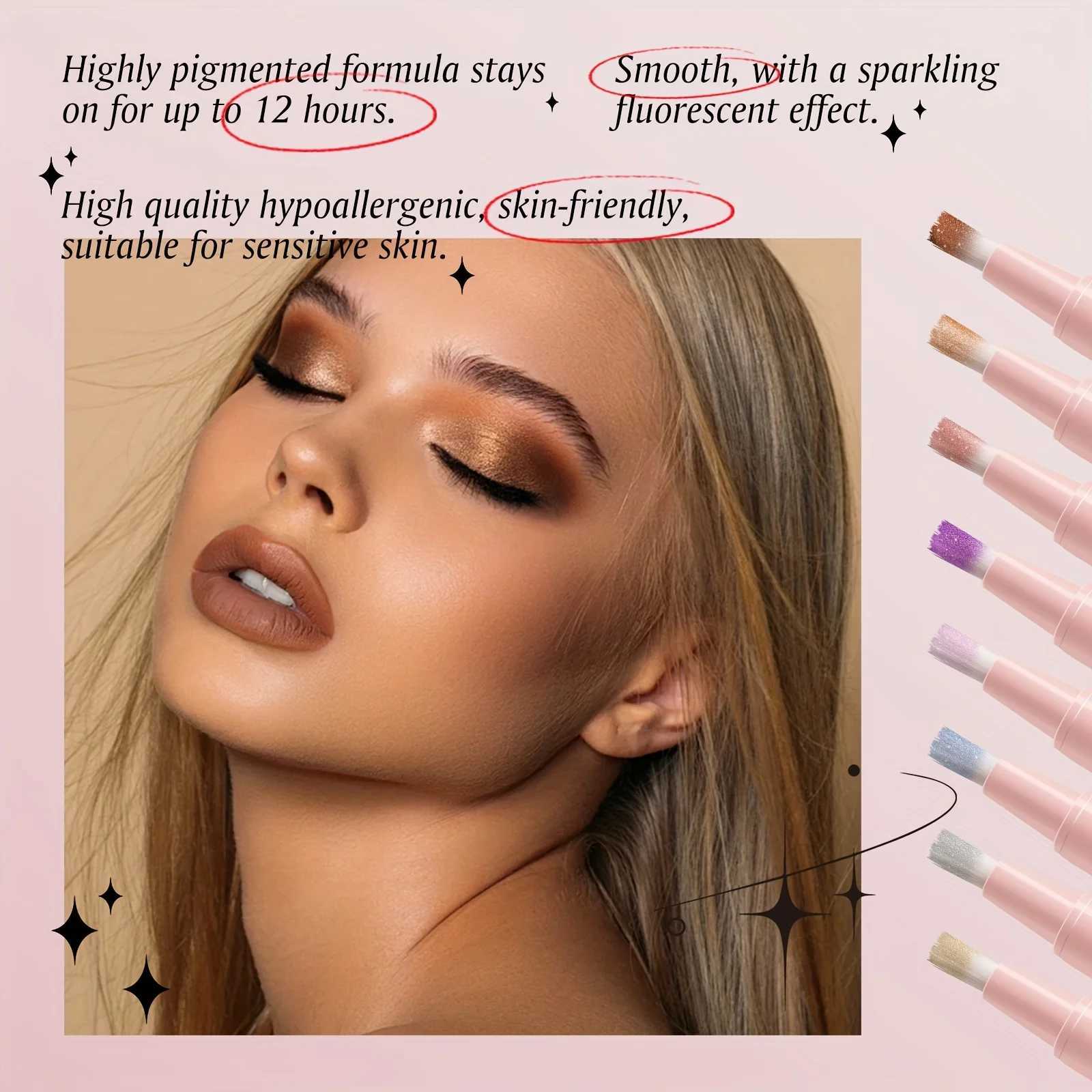 Liquid Glitter Eyeshadow Pen Long Lasting Sparkle Quick-Drying Eye Makeup Glitter Metallic Lightweight WaterproofCL240812