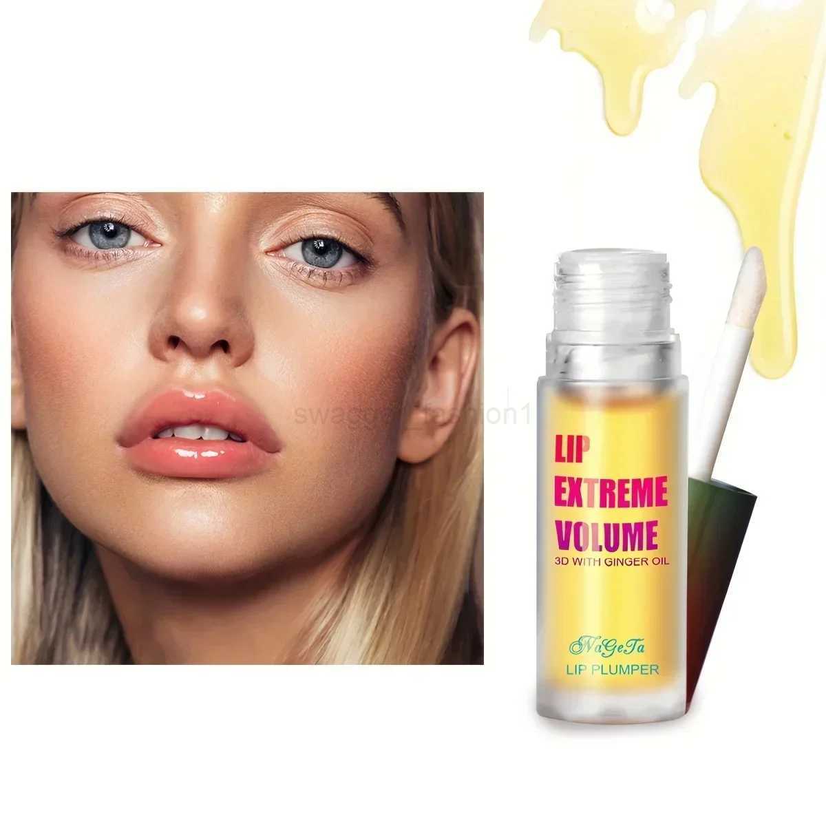 Lip Plumper Fuller Healthy Enhancer Ginger And Mint Plant Lip Gloss Oil Moisturizing Beauty Lips Sexy LipsXJ240812