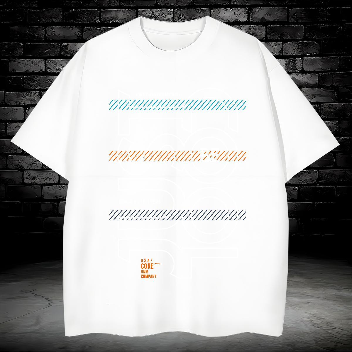 Classic Men Tees letter 230g Pure Cotton Outdoor Breathable Crew Neck Men T Shirts Black White Factory Direct Polos