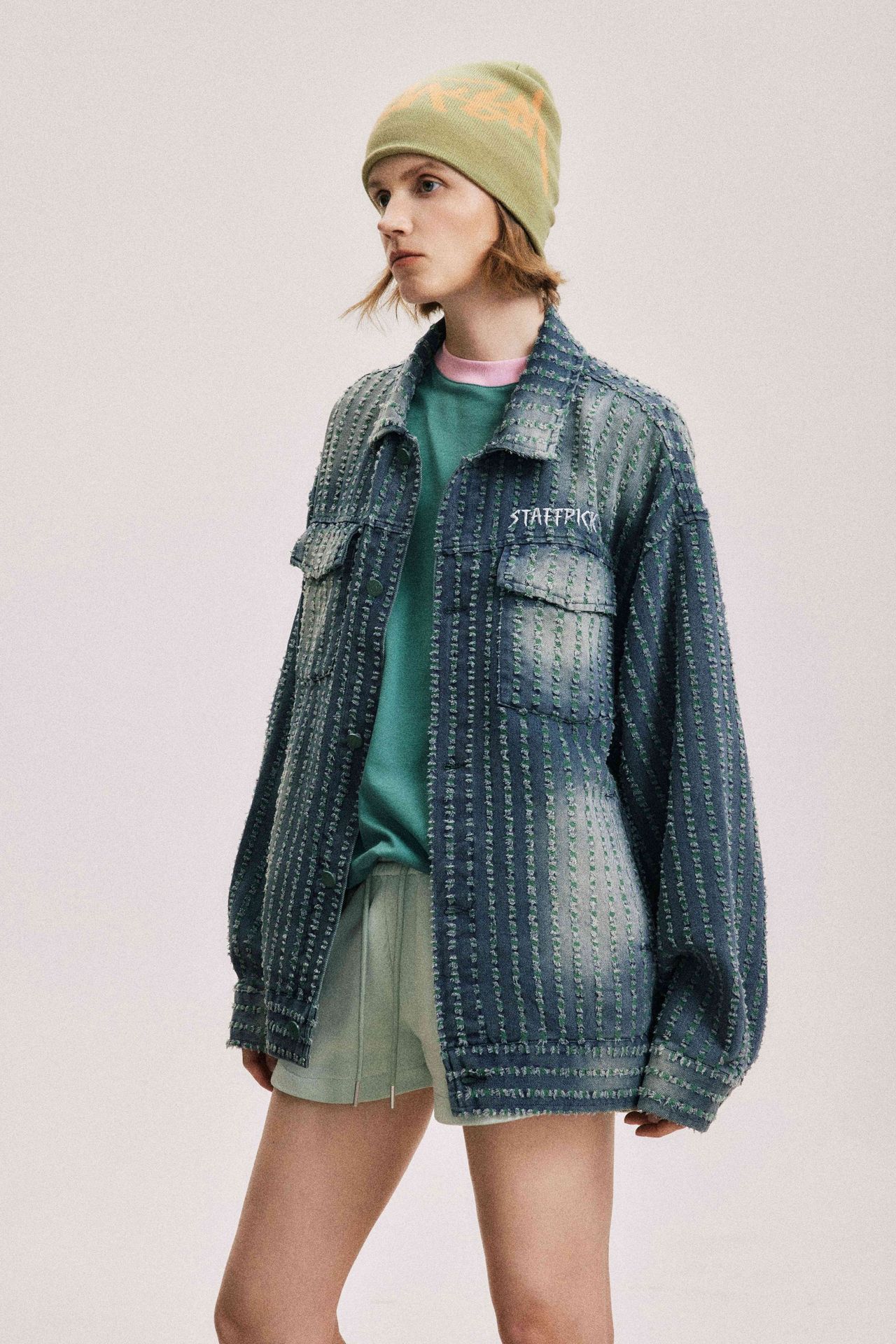 Men Streetwear Denim Jacket Ripped Hole Hip Hop Harajuku Jacket Jeans Autumn Loose Retro Denim Jacket Coat Outwear Cotton
