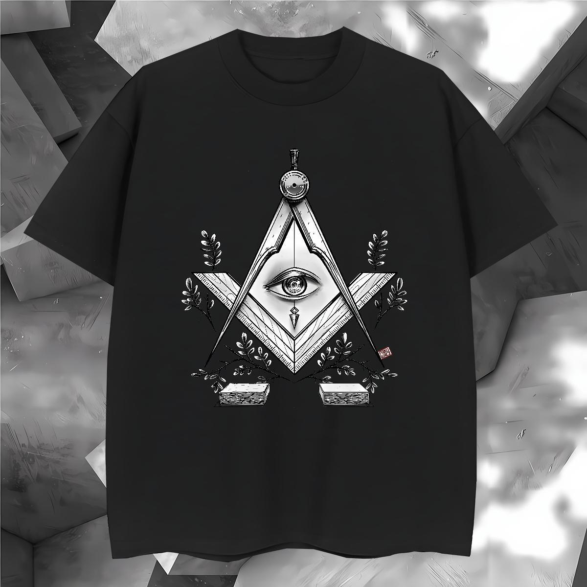 New Arrival T Shirt For Man eye of the devil Clothes 100% Cotton 230g Street wear Hip Hop Loose Fit Asian Size Crew Neck Breathable Mens Tshirts