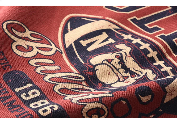 Autumn American Retro Long-sleeved O-neck Letter printed Hoodies Mens Fashion Simple 100% Cotton Washed Casual Sport Tops 240812