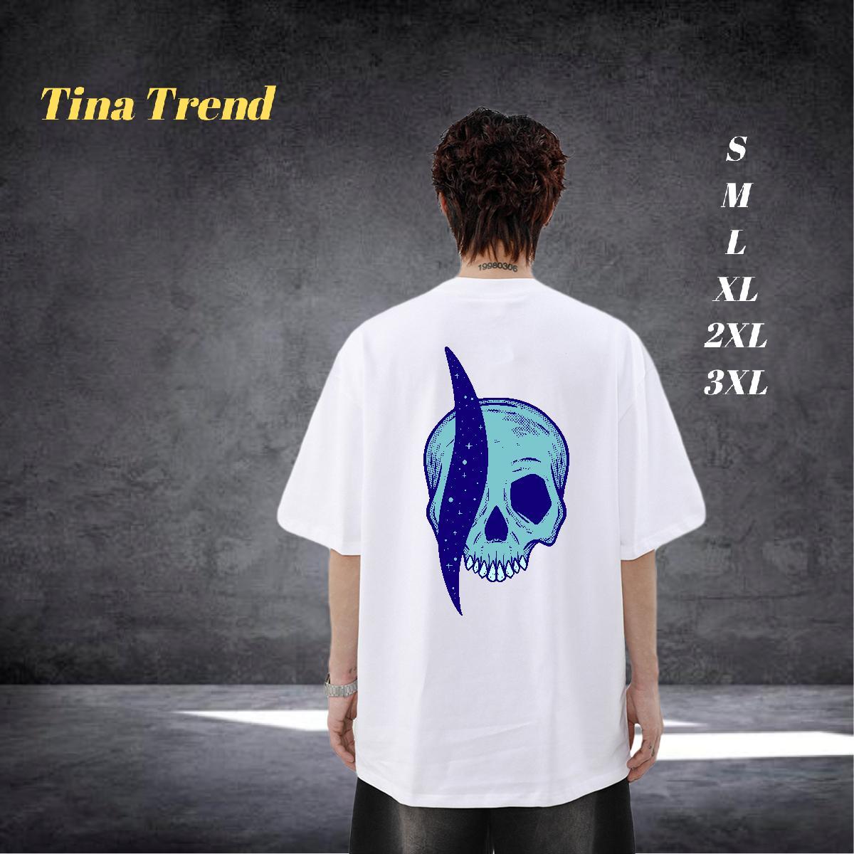 New Designer T Shirt For Man skull Tees Shirts 230g 100% Cotton Street Casual Cool Oversized 4XL Pure Cotton Mens Tshirts