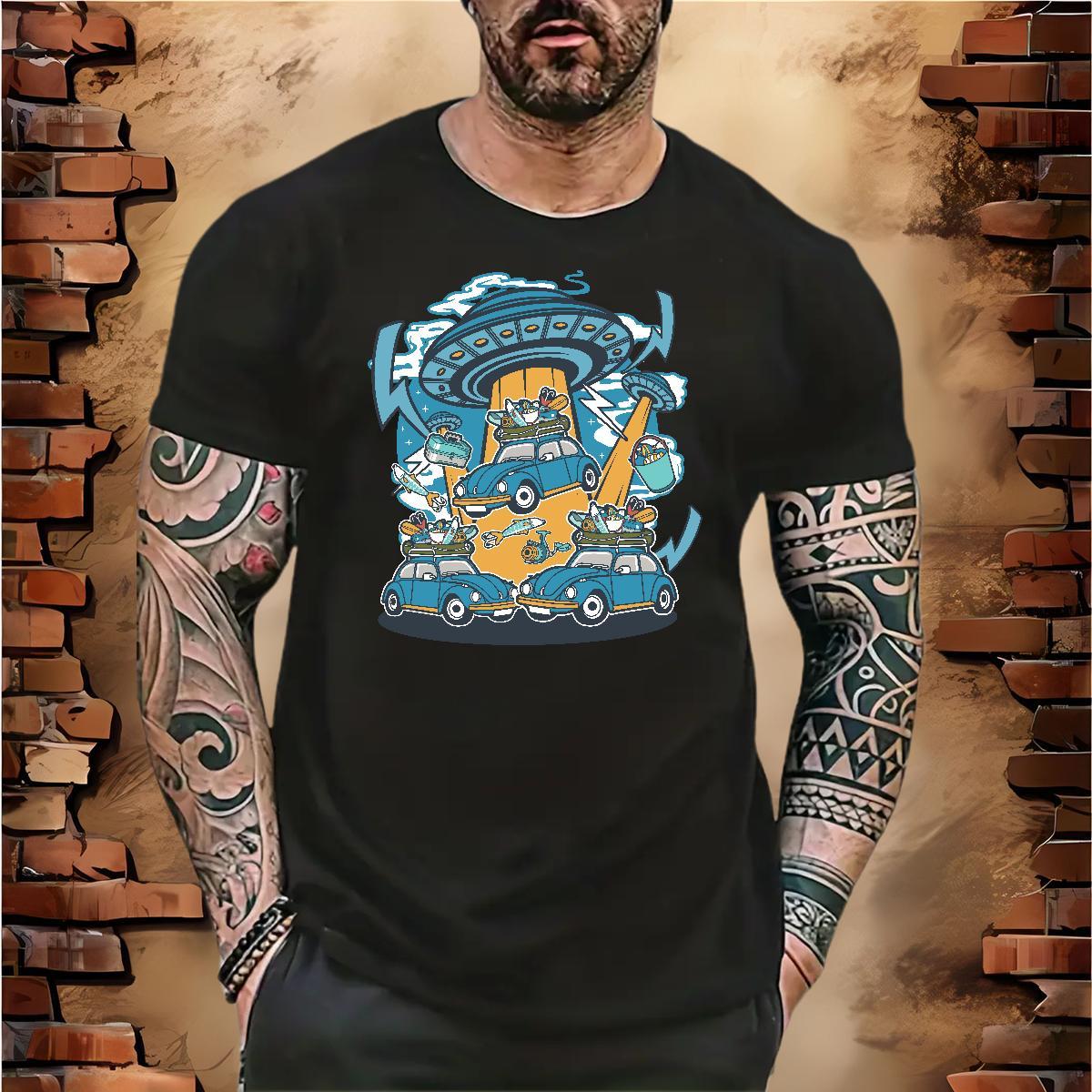 Fashion Casual Man T Shirts UFO Tees Shirts 230g 100% Cotton Sport Comfortable Oversized 4XL Pure Cotton Couples T Shirts