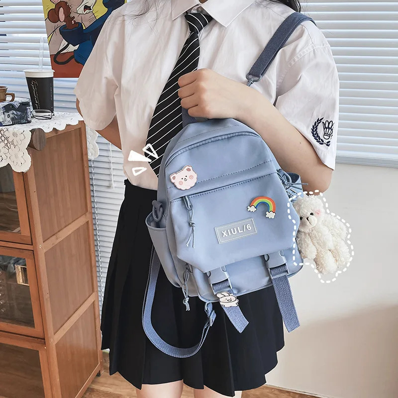 Small Womens Backpack Girls School Waterproof Nylon Fashion Japanese Casual Young Bag Female Mini Mochila 240812