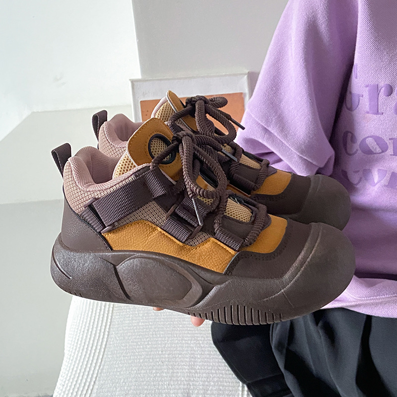 Ddmysports Little White New Korean Edition Female Student Thick Sole Elevated Running Sports Board Casual Shoes XT Outdoor