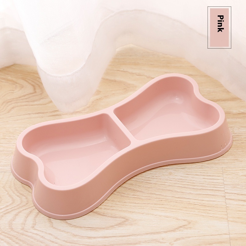 New Nordic style aron color bone shaped double Havo dog pet food utensil cat bowl
