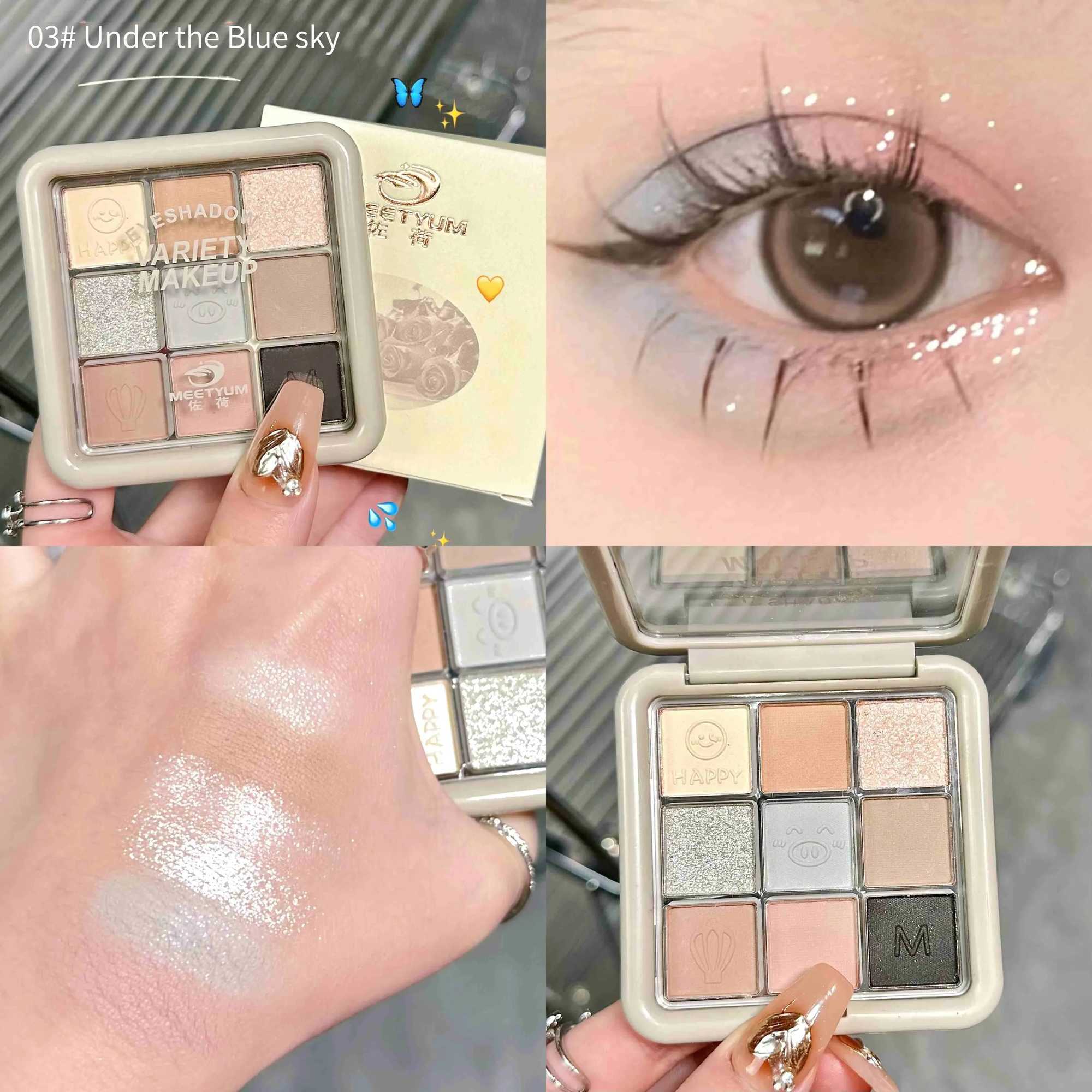 DIKALU Nine-Color Cos Eyeshadow Tray Matte Pearlescent Subtle Shimmery Earth Eyeshadow Everyday Smoky MakeupCL240812