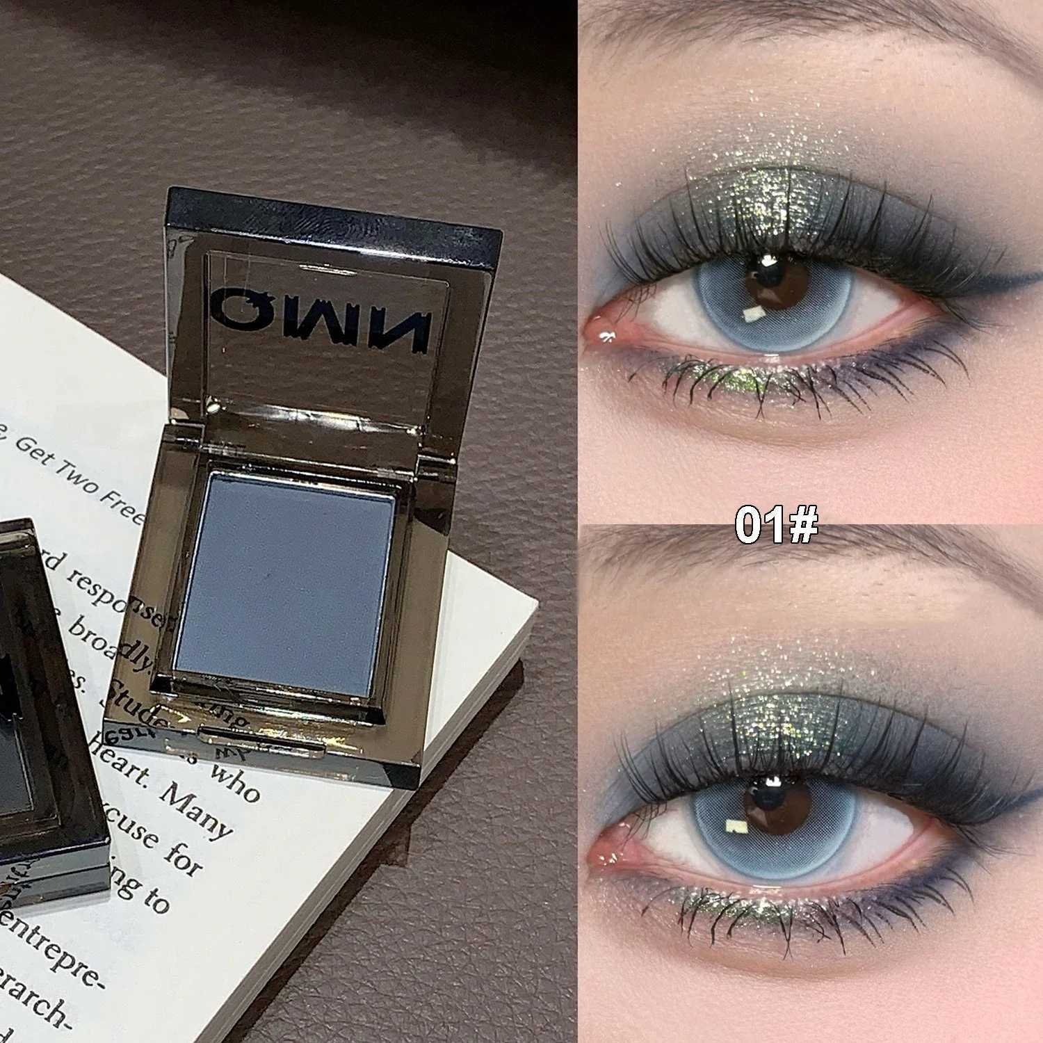 1Pc Chameleon Green Eye Shadow Metallic Smoky Monochrome Eyeshadow Palette Matte Pearl Glitter Earth Grey Multicolor Eye MakeupCL240812