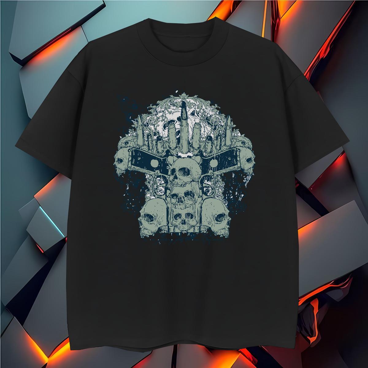 2024 DIY T Shirt For Man skull Tees Shirts 230g Cotton Street Loose Fit Custom Big Size Short Sleeve Soft Tshirts