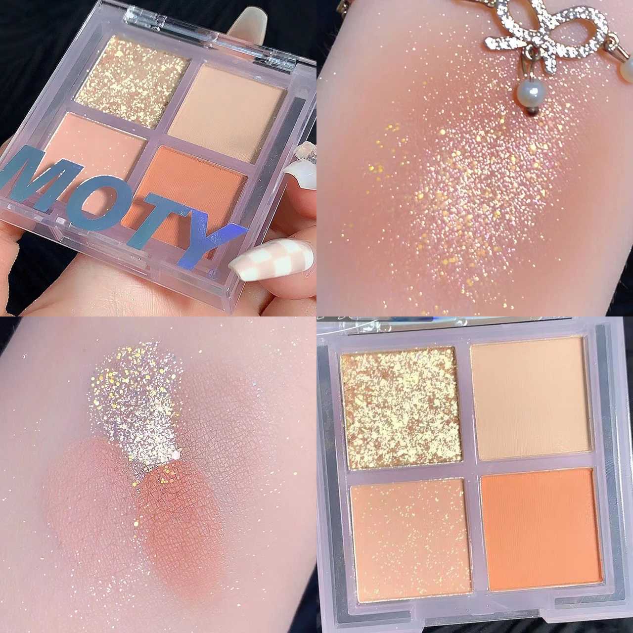 4-color matte eye shadow palette easy to color bare luminous eye shadow tray pigment luminous eye shadow makeupW241212