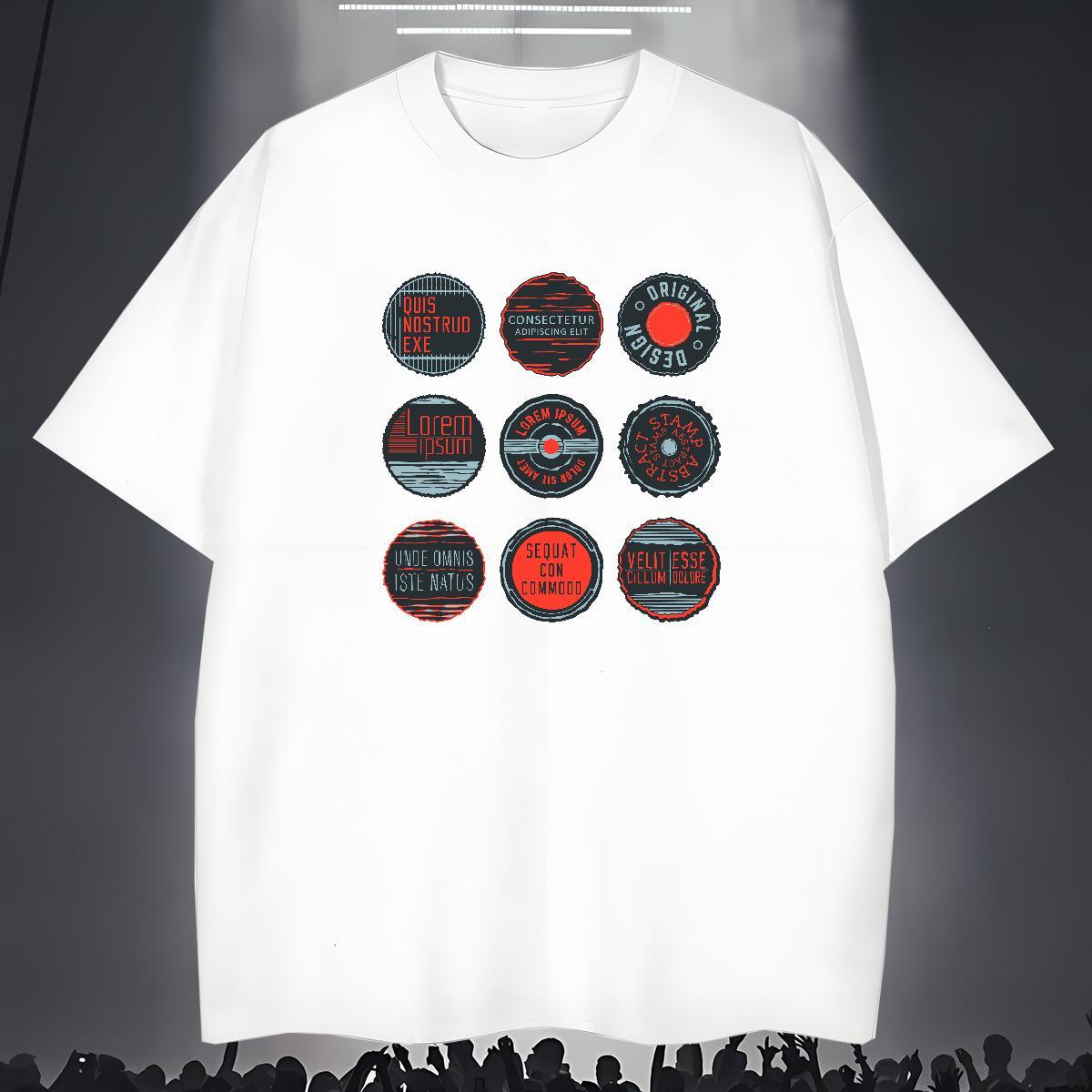 Wholesale Tshirts letter 230g 100% Cotton Casual Daily Wear Round Neck Short Sleeve Men T Shirts Black White Custom Tees