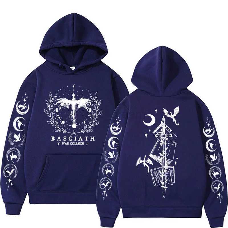 Basgiath War College Double Sided Hoodie Fourth Wings Men Women Fashion Gothic Y2k Sweatshirt Casual Pullover Hoodies StreetwearXJ240812