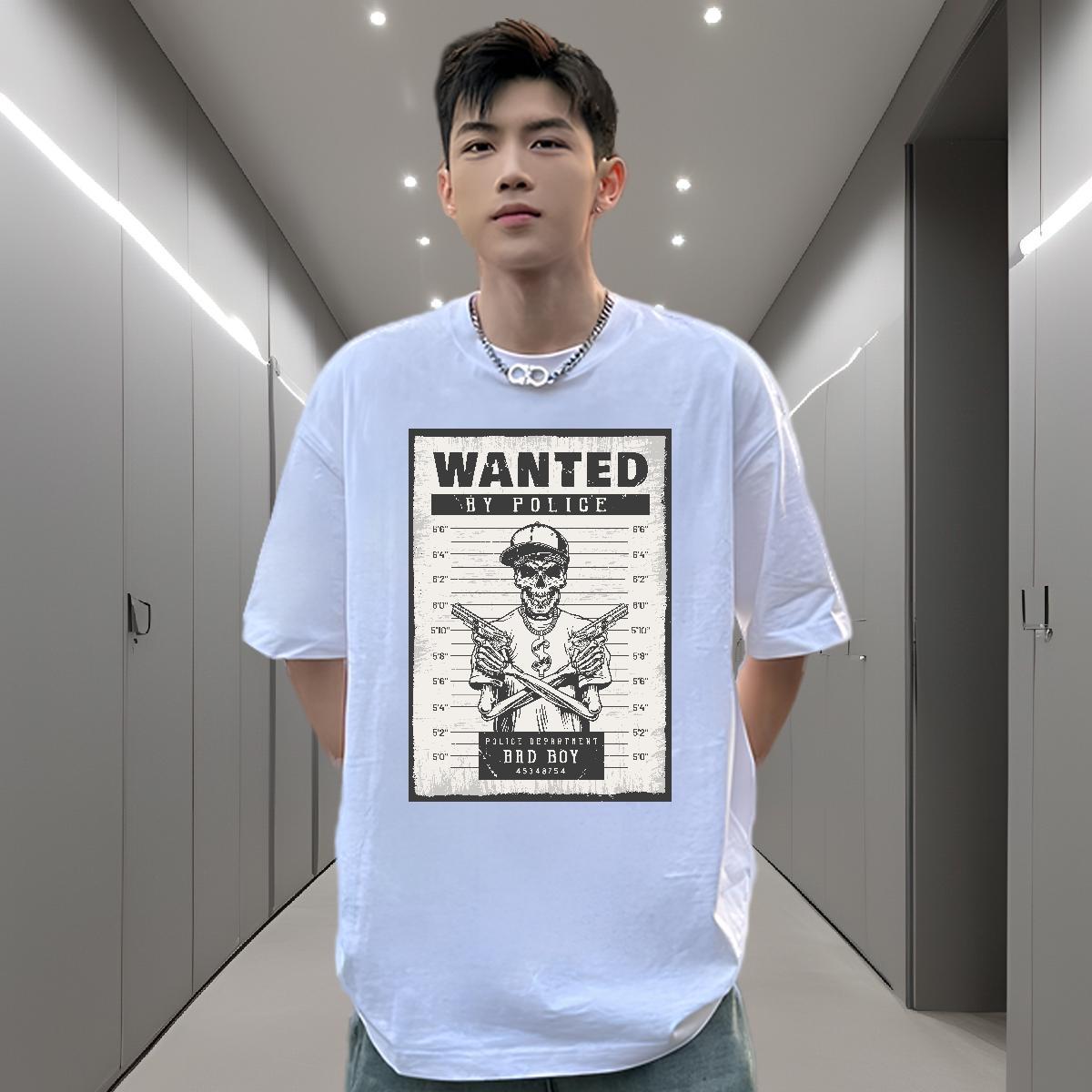 Classic T shirt skull Tops 230g Cotton Street Wear Comfortable Plus Size Custom O-Neck Short Sleeve Mens Tshirts