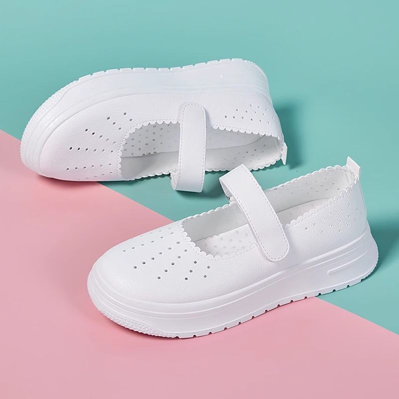 Ddmysports Spring Summer New Flat Ollow Nurse For Women Breathable Soft Soled Anti Slip Comfortable Slope Eel Non Tiring S Single Shoes Outdoor