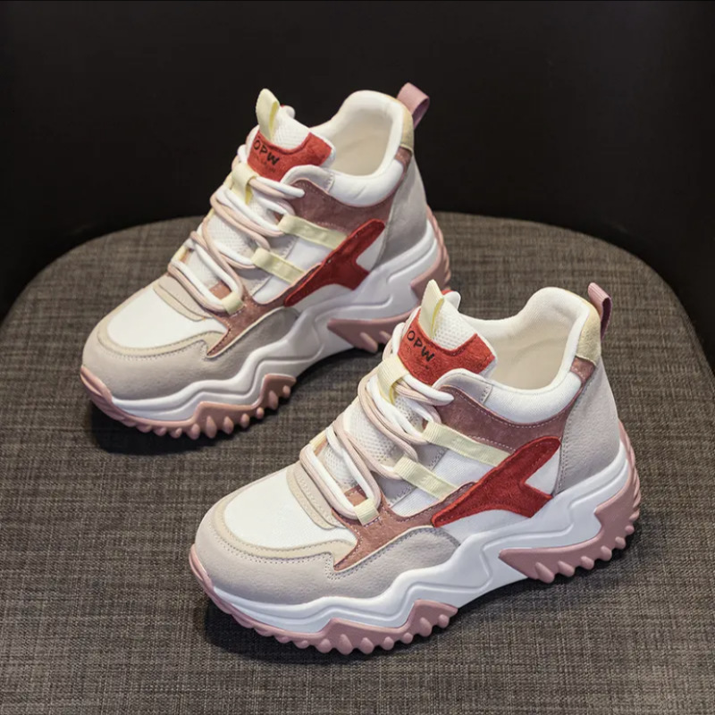 Ddmysports Igh Bang Dad Women S Spring And Autumn Season New Pine Cake Thick Sole Elevated Fashion Casual Versatile Sports Shoes Outdoor