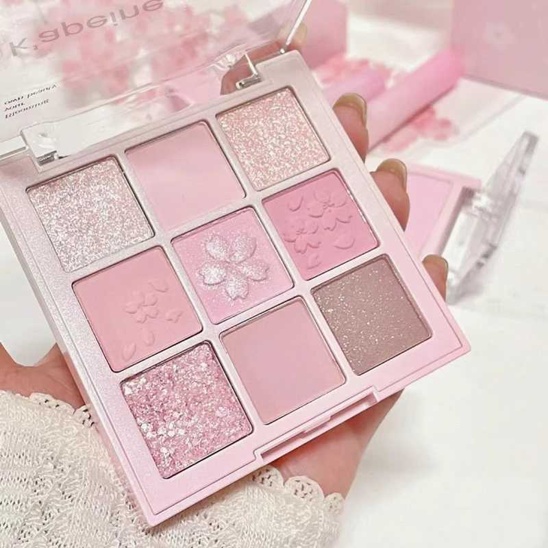 New Nine-color Eyeshadow Palette Glitter Pearly Matte Pigment Eye Shadow Long Lasting Sweet girl Peach makeup CosmeticCL240812