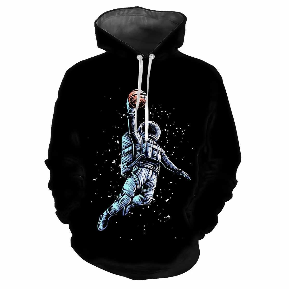 Space 3D Science Fiction Harajuku Printed Street Fashion Adventure Personalized Mens Womens Soft Fashion Street Hip Hop HoodieXJ240812