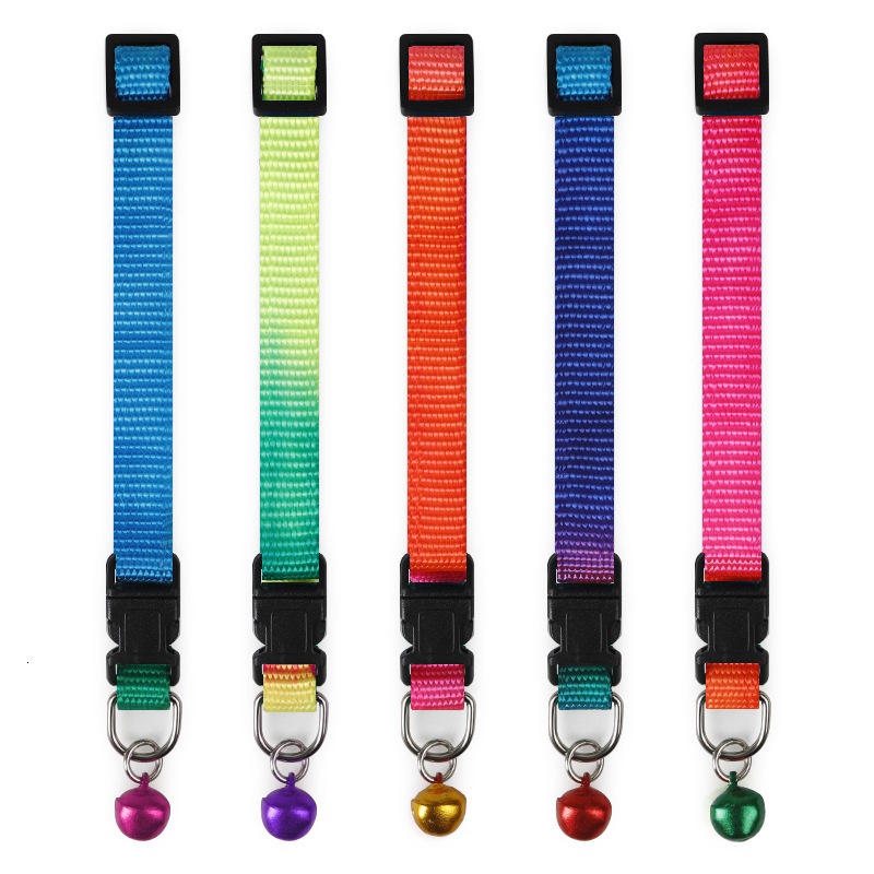 Multicolor Hawo Pet Collar with Bell for Cats - 1.0 cm3, Lightweight Nylon Material