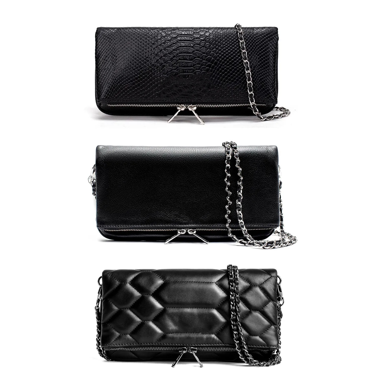 Black shoulder zadigvoltaire bag mens wallet tote handbag designer Women envelope zadig bag Genuine Leather Luxury High quality clutch Flip Chain Cross body bags