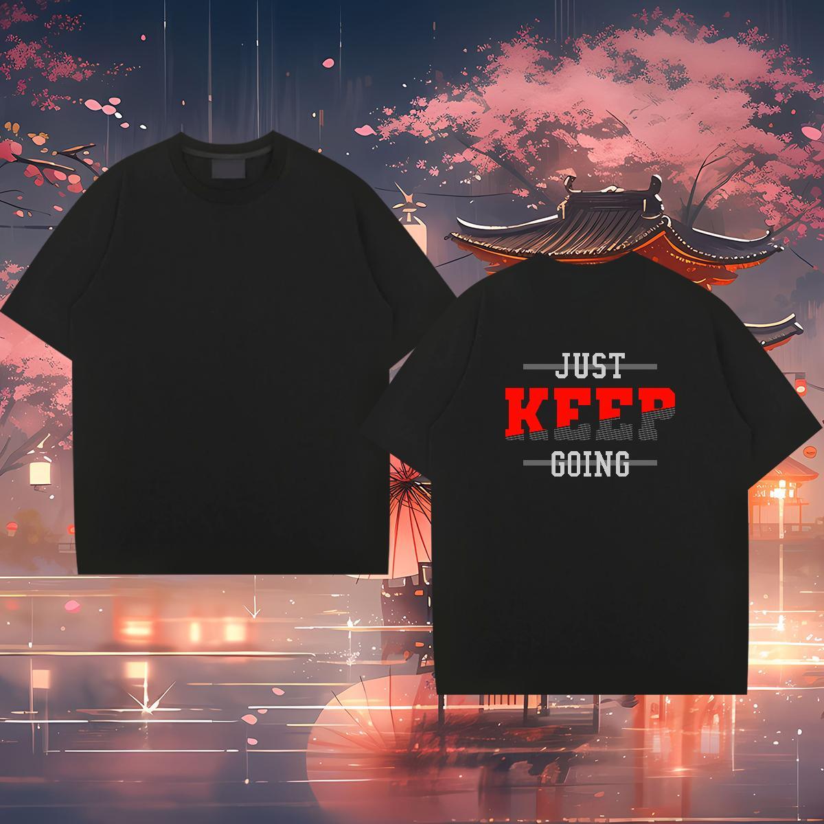 Customized T-Shirts for Men letter Tee Shirt 100% Cotton 230g Casual Loose Floral Print Short Sleeve O-Neck Tshirt for Man Woman