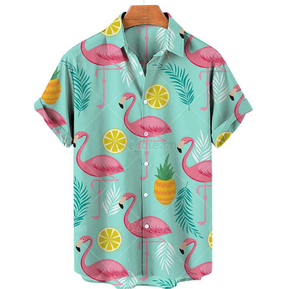 Duck 3d Print Shirts Men Fashion Hawaiian Shirt Short Sleeve Casual Beach Shirts Boys Single-Breasted Blouse Mens ClothingXJ240812