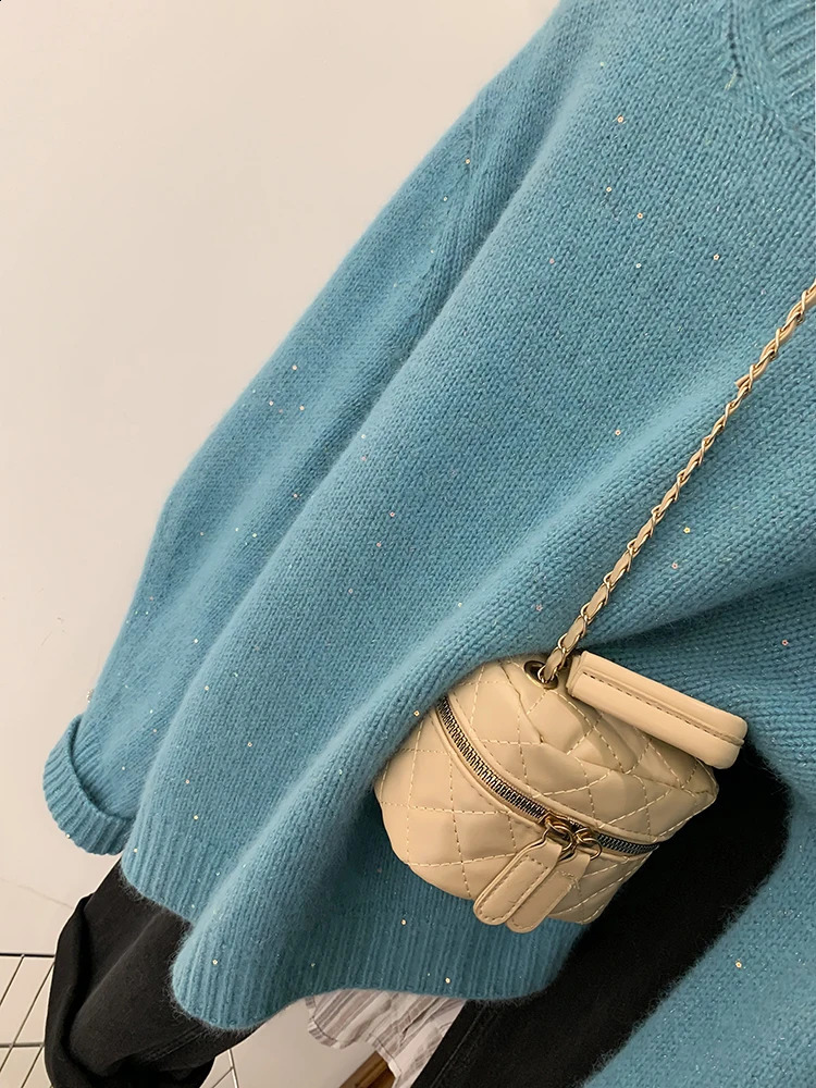 Blue Pullover Sweater Women Autumn Winter Solid Color O-neck Long Sleeved Sweater Casual Versatile Lazy Style Knitted Tops 240812