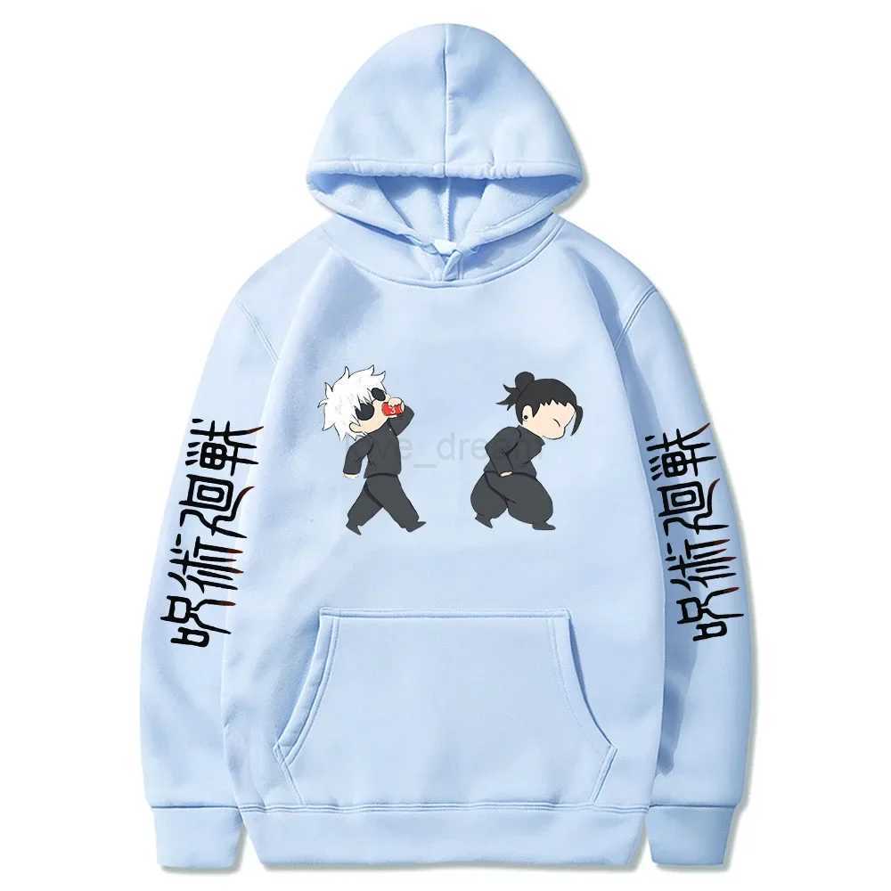 Jujutsu Kaisen Anime Hoodies Cartoon Satoru Gojo Cute Print Men Women Pullovers Autumn Winter Casual Plus Size SweatshirtsXJ240812