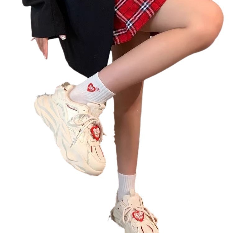Ddmysports MEYSSERVM Women S Spring And Autumn Edition Love Leisure Fashion Dad Trendy Thick Bottom Student Sports Shoes Outdoor